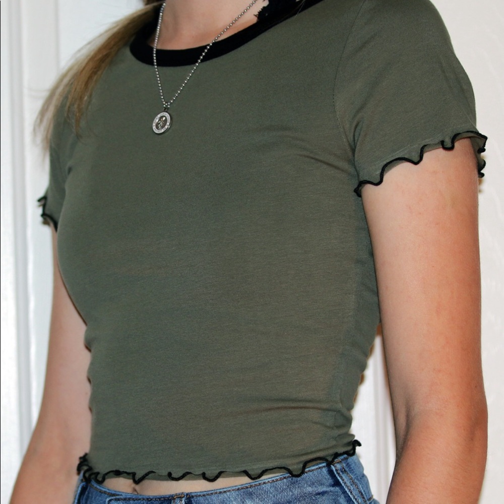 Army Green Bozzolo Crop Top